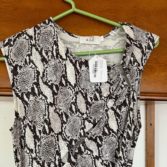 NWT A.L.C Beale Snakeskin Print Cutout Midi Dress - Picture 5 of 8